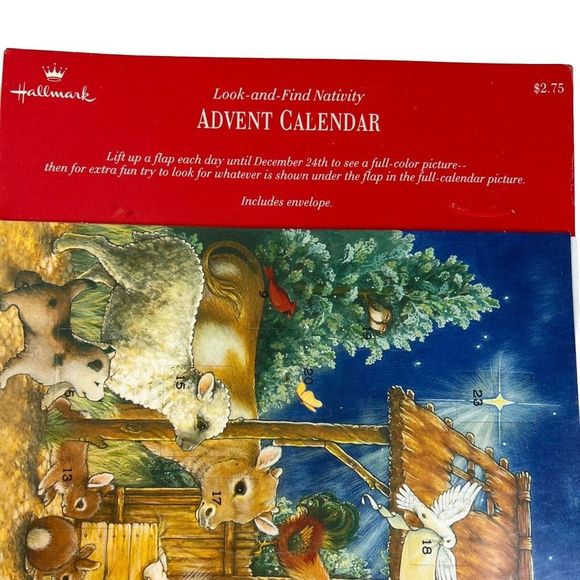 Vintage Hallmark Advent Calendar Christmas Card Envelope Look-and-Find‎ 8” x 11” - Picture 4 of 8